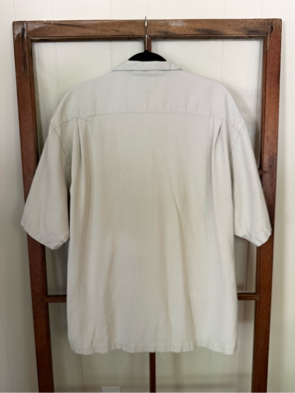Tommy Bahama Camp Shirt Relaxed Fit Beige Cream 100% Silk Button Down Shirt - XL - Picture 7 of 9